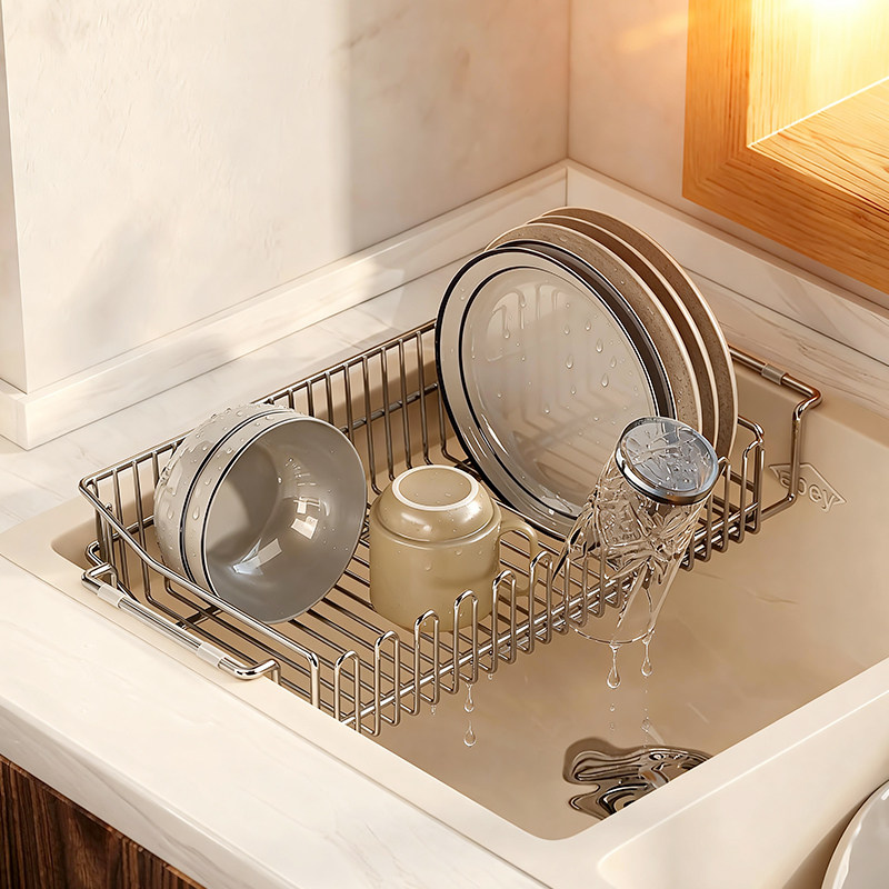 304不锈钢厨房水槽上方碗碟沥水架过滤网洗碗池洗菜盆伸缩碗盘架,厨房/烹饪用具,碗架,淘宝优惠券,粉丝福利购,淘宝优惠卷