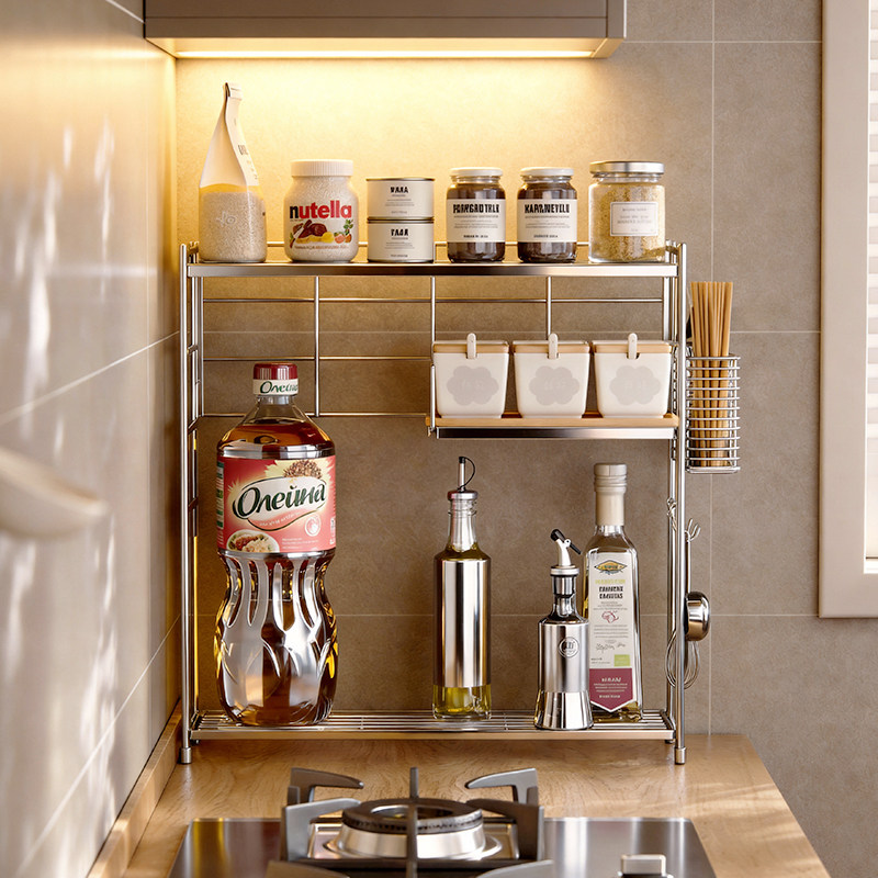 304不锈钢厨房用调味料调味品置物架台面窄款边家用2025新款转角,厨房/烹饪用具,调料置物架,淘宝优惠券,粉丝福利购,淘宝优惠卷