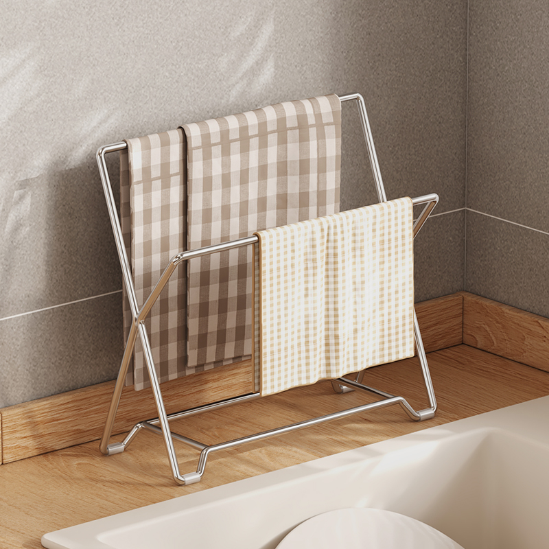 304不锈钢免安装抹布架