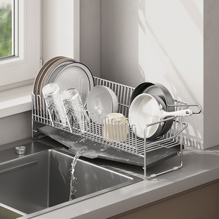 304不锈钢厨房碗碟架沥水架晾碗架窄边超窄水池碗筷碗盘子收纳架