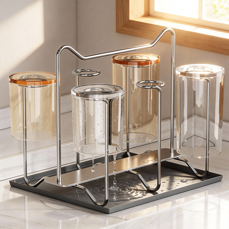 304不锈钢桌面倒挂沥水杯架高颜值厨房收纳架置物架茶杯架子家用,家庭/个人清洁工具,杯架,淘宝优惠券,粉丝福利购,淘宝优惠卷