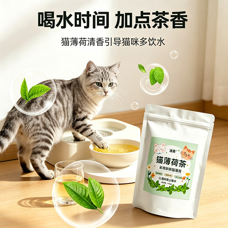 天然猫薄荷茶猫咪爱喝可食用调理肠胃促进猫咪多喝水独立茶包
