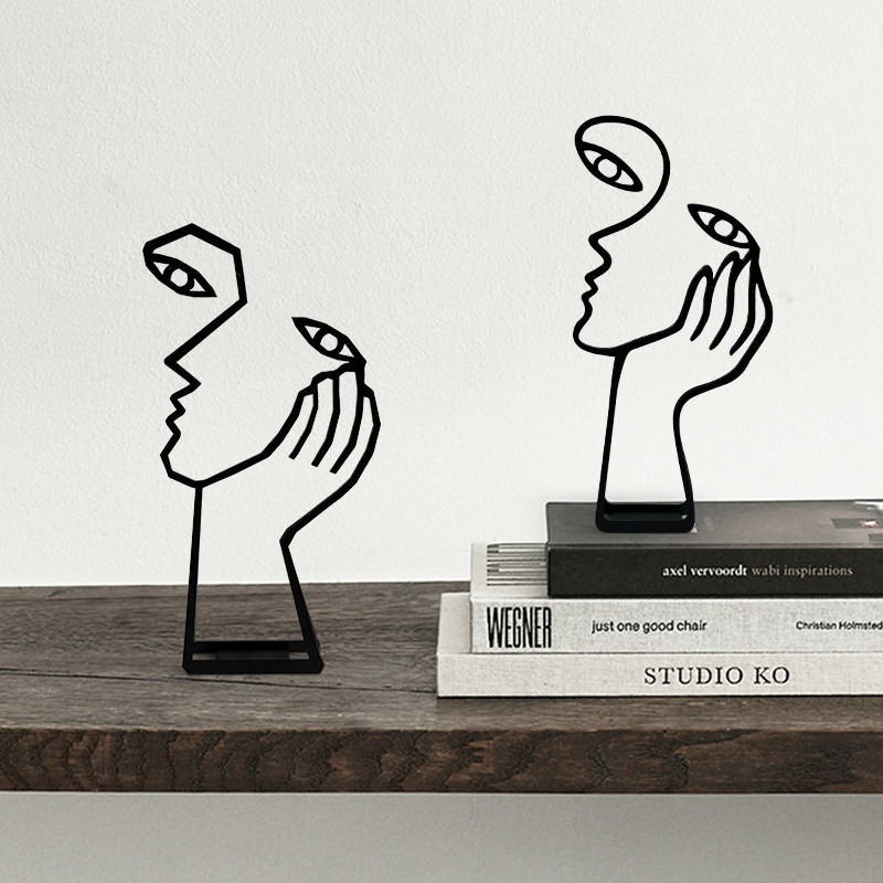 创意男女铁艺办公室桌面摆件家居个性人物金属工艺品客厅简约装饰,家居饰品,装饰摆件,淘宝优惠券,粉丝福利购,淘宝优惠卷