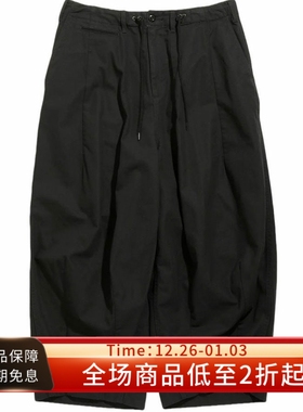 needles 25SS H.D. Pant-Military黑色纯棉宽松廓形休闲阔腿长裤