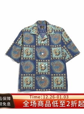 #HPT#NEEDLES 22SS Cabana Shirt复古图腾宽松夏威夷短袖开襟衬衫