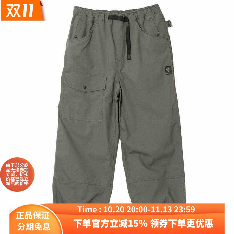 SOUTH2 WEST8 25SS Belted Pant灰色透气宽松多口袋休闲慢跑裤