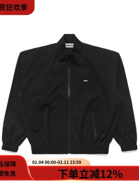 Metalwood 25FW TRACK JACKET黑色轻薄宽松暗纹格子立领运动夹克