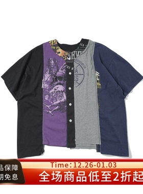 needles 25SS 4Cut Wide Baseball Tee古着拼接纯棉棒球衫短袖T恤