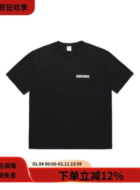 WACKO MARIA 25SS HEAVY WEIGHT TEE黑色重磅纯棉老虎印花短袖T恤