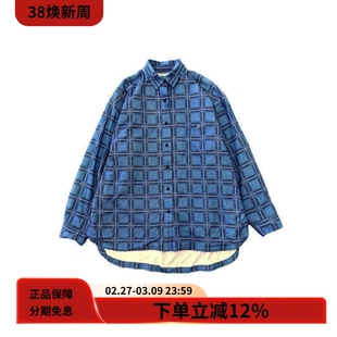 #HPT#Children of the discordance复古格纹宽松腰果花长袖衬衫