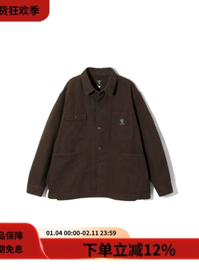 SOUTH2 WEST8 23FW Coverall复古宽松棕色水洗帆布多口袋工装夹克