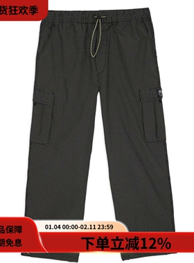 Brain Dead 25SS Flight Pant黑色防撕裂格子多口袋宽松休闲长裤