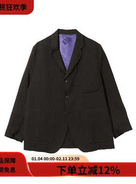 needles 25FW Raw Edge Jacket复古羊毛亚麻混纺宽松毛边西装夹克
