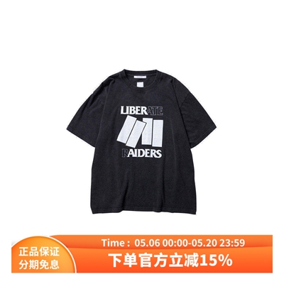 Liberaiders水洗做旧纯棉短袖T恤
