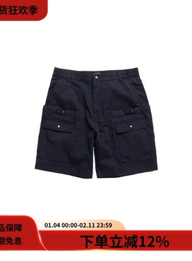 #HPT# EASTLOGUE WAGON SHORTS深蓝色水洗多口袋宽松休闲工装短裤