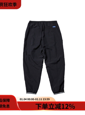 Liberaiders 25SS NYLON PANTS复古黑色尼龙宽松侧拉链休闲长裤