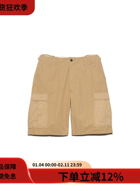 nanamica 25SS Cargo Shorts复古卡其色多口袋宽松抗撕裂工装短裤