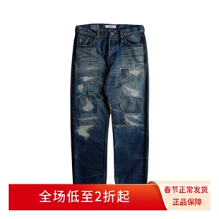 FDMTL 25SS CLASSIC STRAIGHT DENIM复古水洗破坏补丁直筒牛仔裤