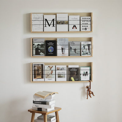 小木良品壁挂墙面收纳架木质书架