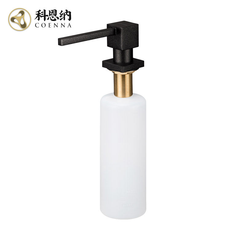 科恩纳石英石水槽皂液器 厨房用大容量洗洁精瓶子洗菜盆配件全铜