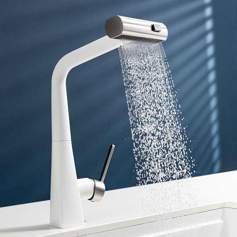 科恩纳厨房石英石抽拉式万向冷热水龙头可旋转洗菜盆龙头立式单孔,家装主材,厨房龙头,淘宝优惠券,粉丝福利购,淘宝优惠卷