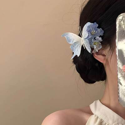 绝美古风汉服旗袍氛围感蝴蝶发夹