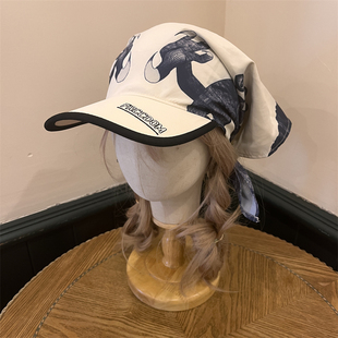 美式 大头围防晒显脸小三角巾鸭舌帽男 街头龙头绑带头巾帽子女新款