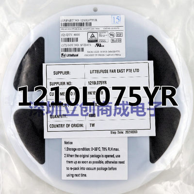 1210L075YR   1210-0.75A 6V 美国力特littelfuse 进口原装现货