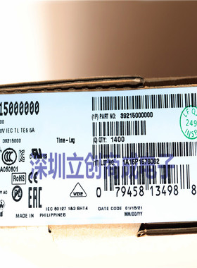 美国力特TE5方形保险丝管  39215000000 392 T5A 250V延时慢熔断