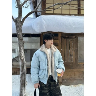 H TONIC 秋冬季棉袄情侣立领棉衣棉服加棉座山雕外套高级感棉衣