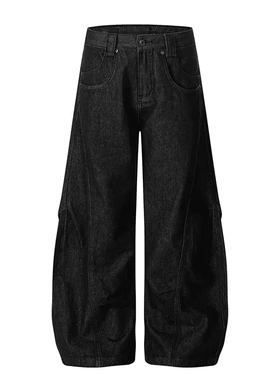 XENON 美式复古立体解构丹宁黑色原牛仔裤男高级感阔腿GXFortune