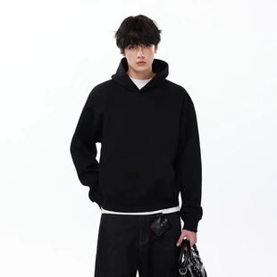 DGWTING重磅450G短款 设计感boxy外套 卫衣男cleanfit春秋硬挺长袖