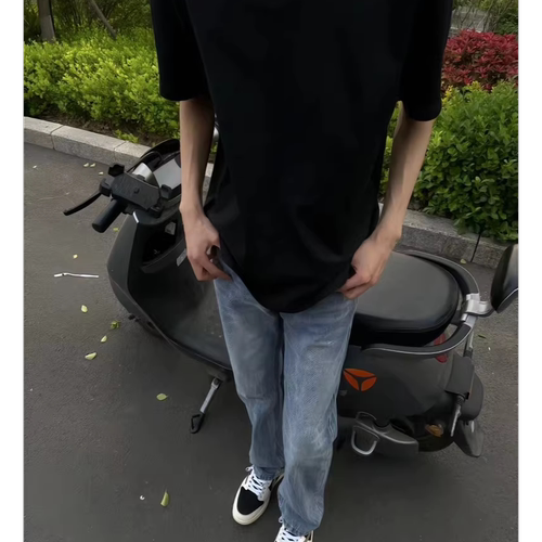 Pansk工作室Pansk潘舒克夏季美式高街vibe裤子修身直筒弯刀微喇裤