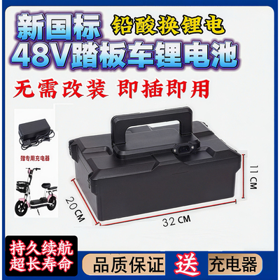 新国标48V电动车锂电池15ah大容量台铃爱玛雅迪踏板车铅酸改锂电