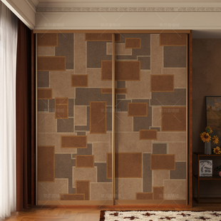 中古风衣柜翻新贴纸自粘卧室柜子推拉门遮丑贴复古装饰柜门贴画