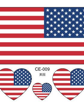 美国国旗The Stars and Stripes星条旗American flag脸贴纸一次性