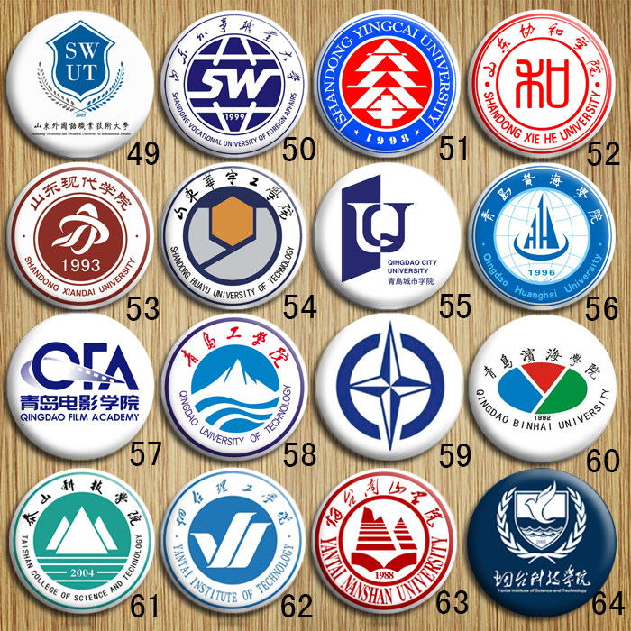 山东民办本科重点大专高校华宇滨海黄海城市电影工学院校徽标胸牌