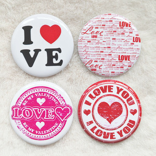 love you我爱你情侣恋人爱恋表白情趣小礼物徽章胸针可来图定做