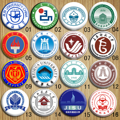 吉林长春东北延边师范校徽胸针