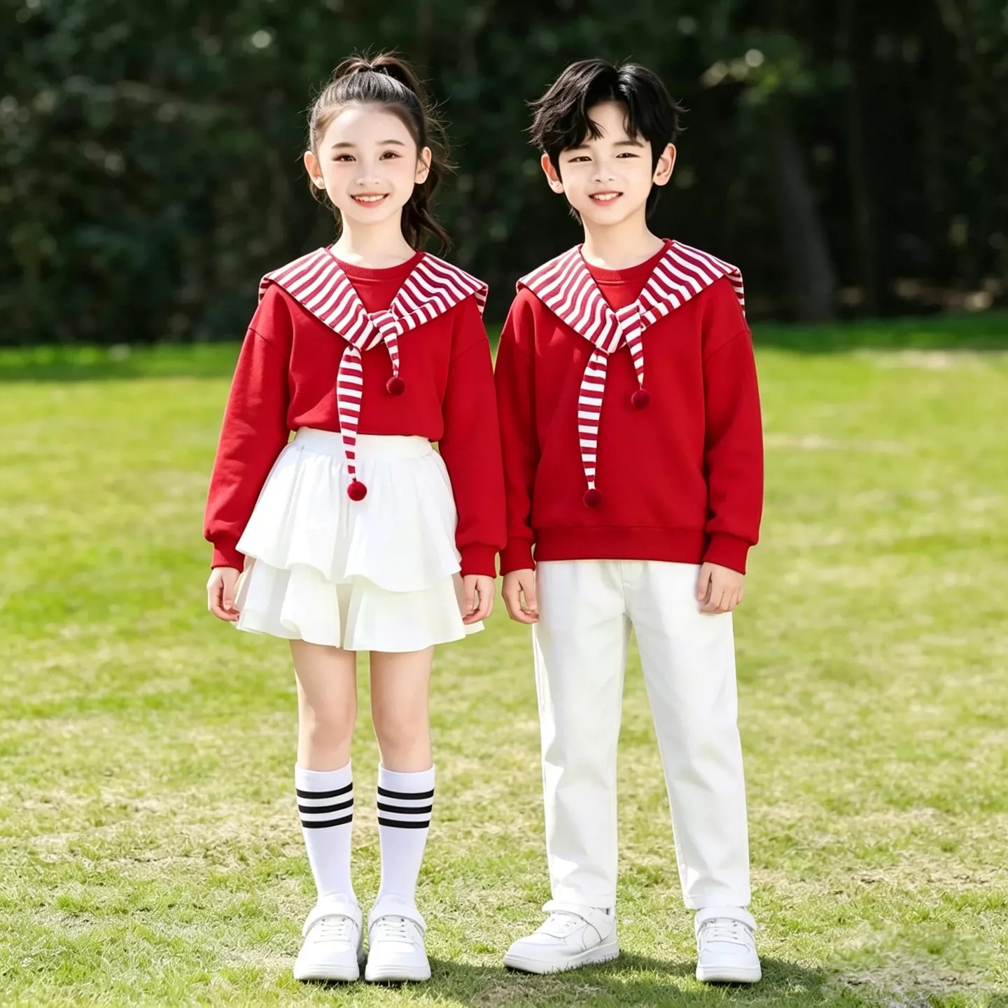 元旦儿童合唱演出服小学生学院风班服啦啦队运动会开幕式团体服装