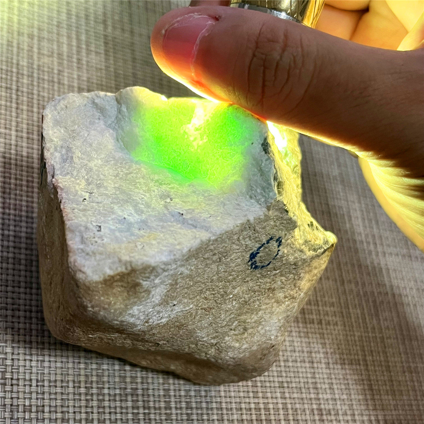 天然老坑翡翠玉石木那飘色牌子料