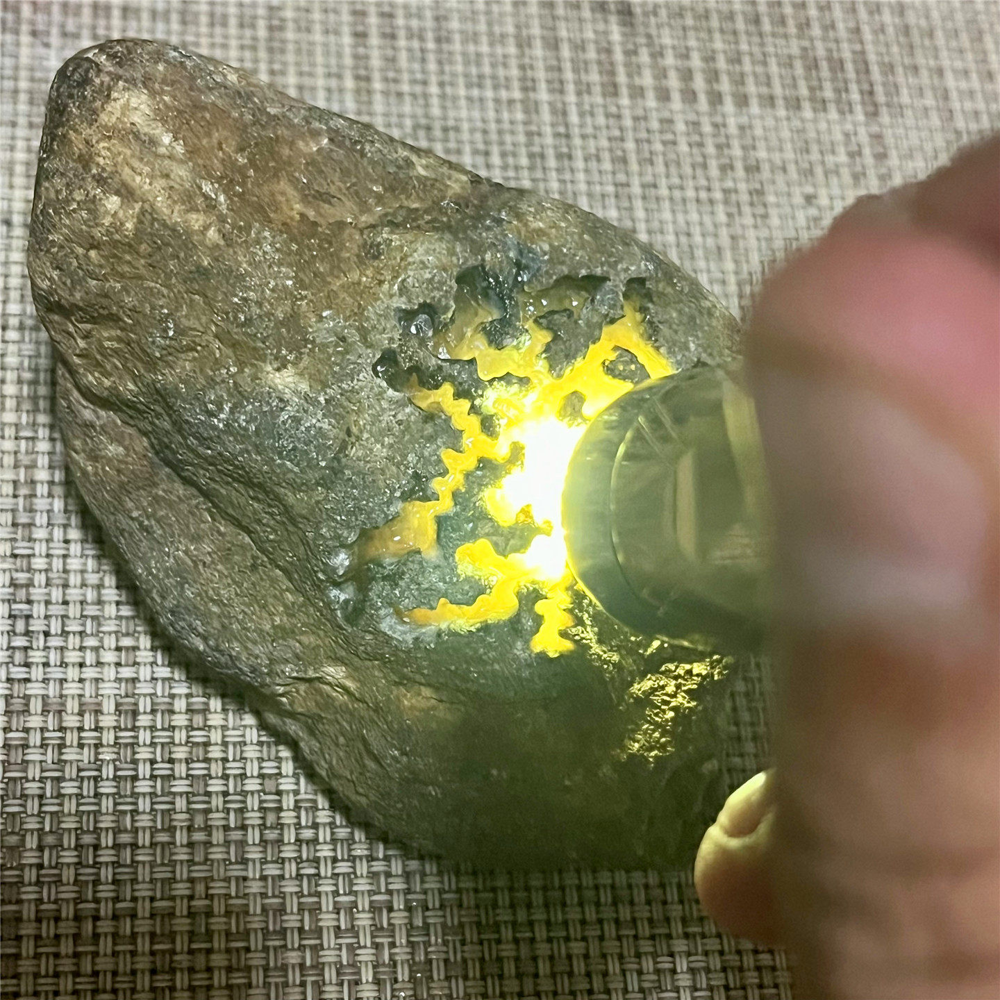 天然老坑翡翠玉石莫西沙化冰黄翡