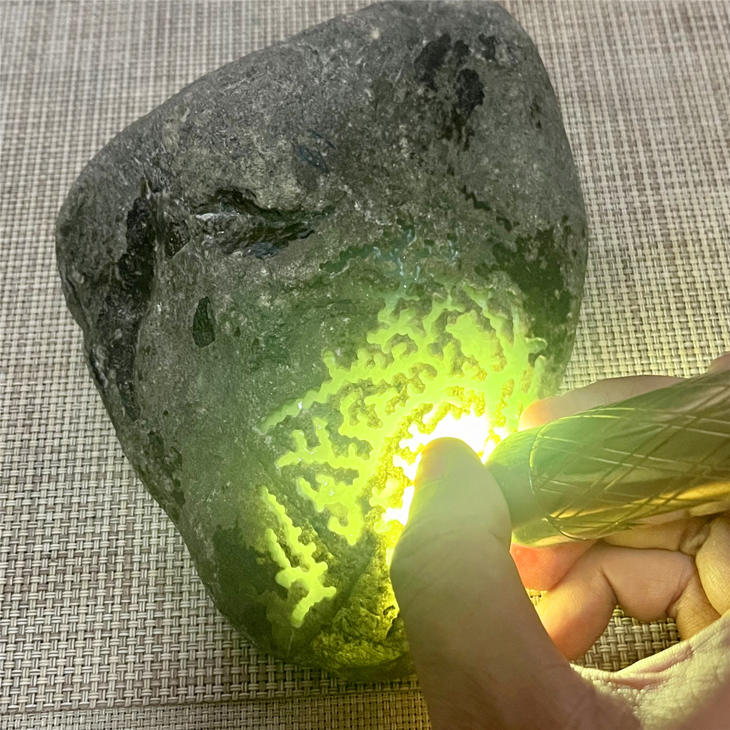 天然老坑翡翠玉石后江冰种手镯料
