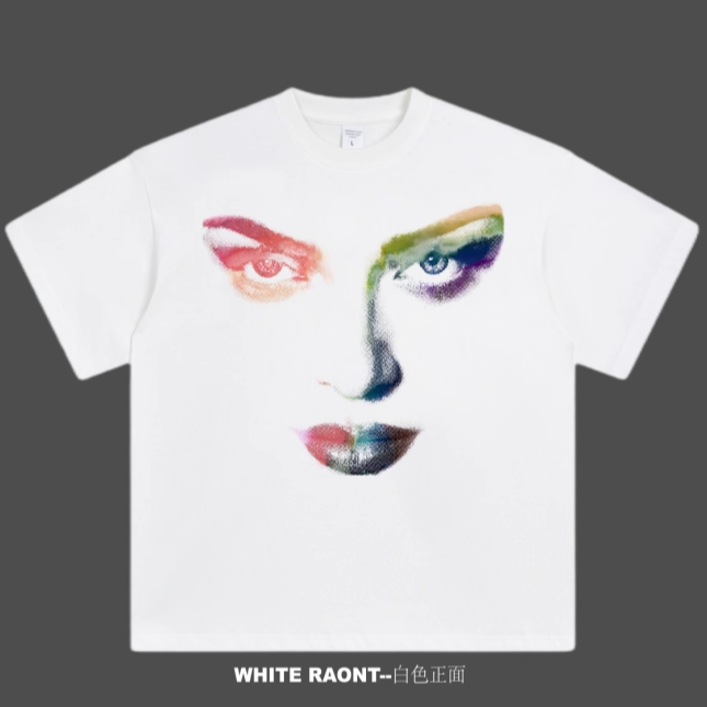 【ABCMJ】M4PRIDE Rainbow Face 美式重磅宽松短袖