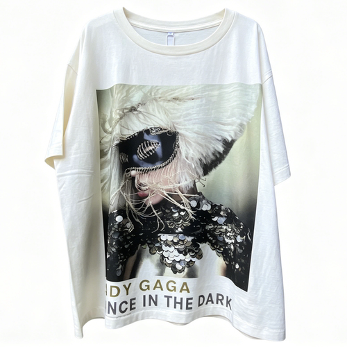 Lady Gaga The Monster Ball Dance In The Dark做旧单缝线短袖