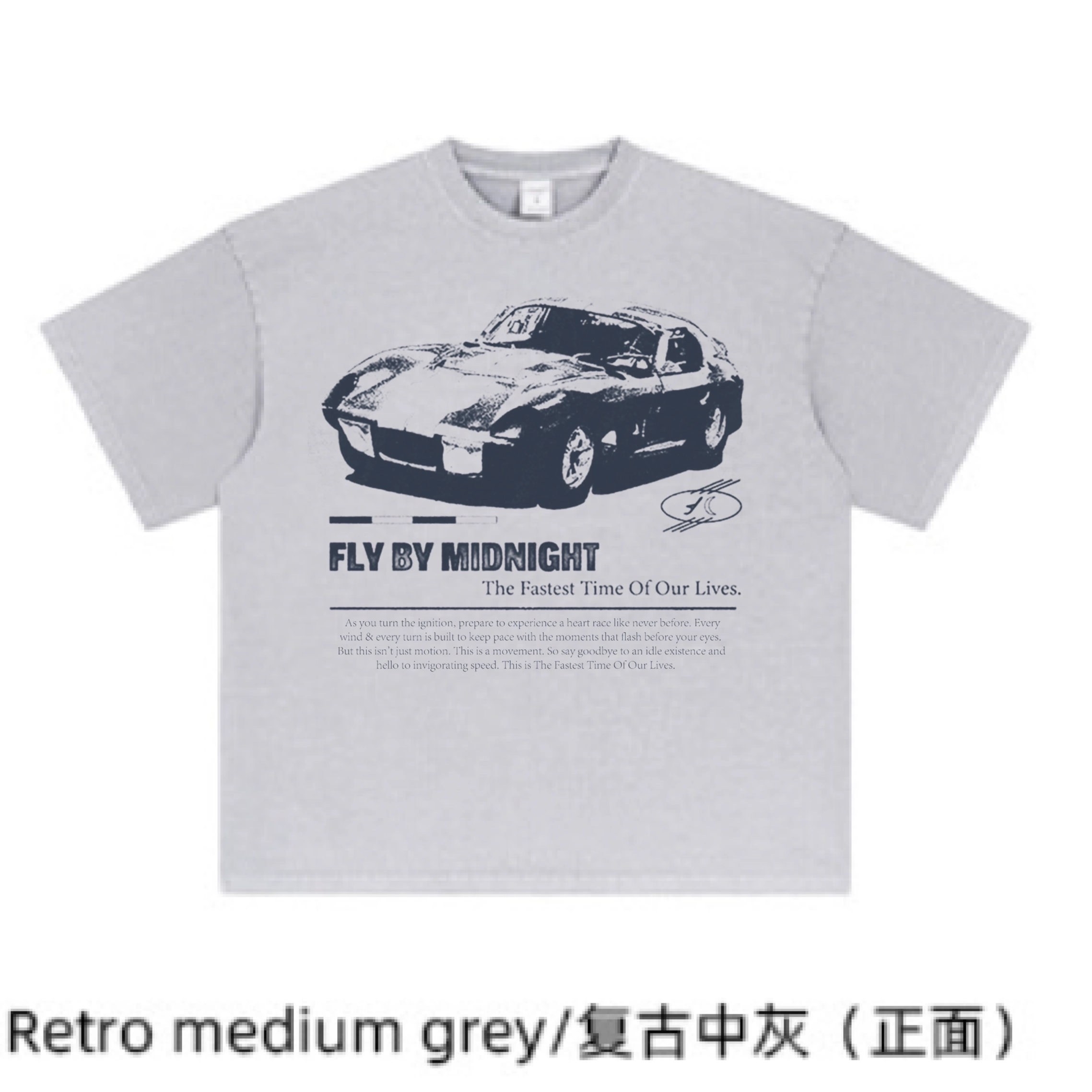 Fly By Midnight 午夜飞行Fastest Time做旧水洗纯棉重磅印花T恤