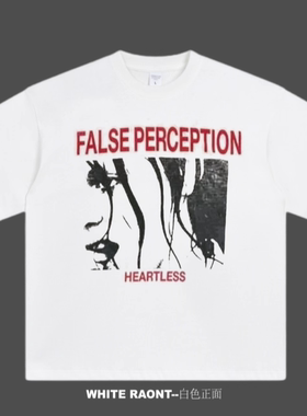 【ABCMJ】False Perception Heartless数码直喷印花重磅纯棉短袖