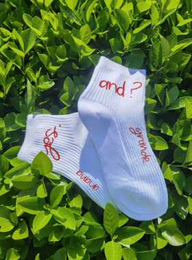 A妹arianagrande周边yes,and袜子2024年春季低帮短袜学生纯棉