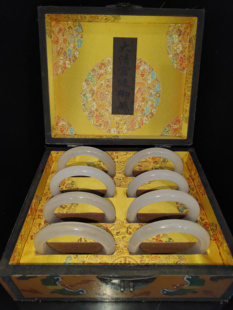 古玩冰种圆条白玉手镯透女大小号玉镯子美人条玉石手镯礼物