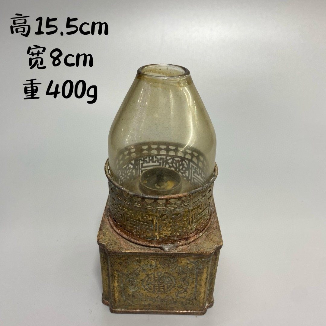 古玩收藏纯铜油灯煤油灯复古怀旧趣味收藏老式灯摆件
